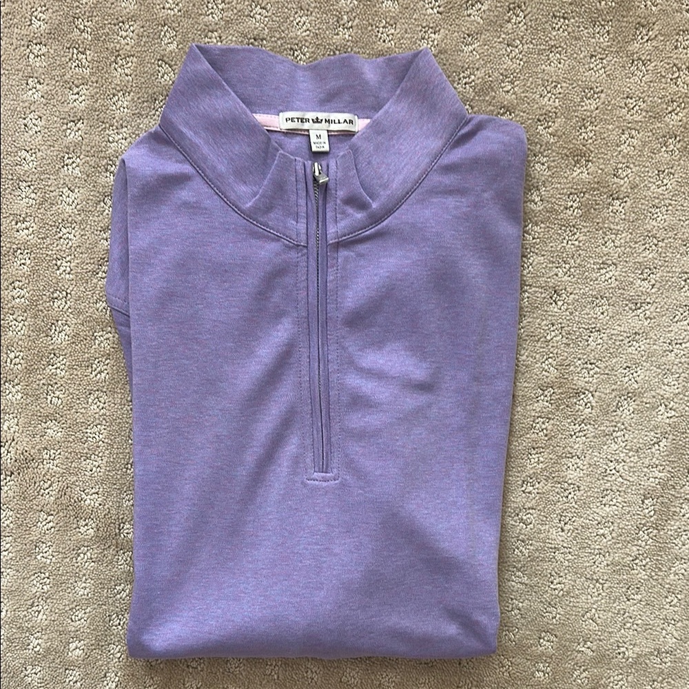 Peter Millar Lavender Quarter-Zip Pullover - image 1